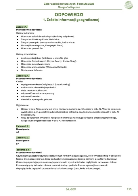 Geografia 1. Zbiór zadań maturalnych. Formuła 2023. Geografia fizyczna (e-Book, PDF)