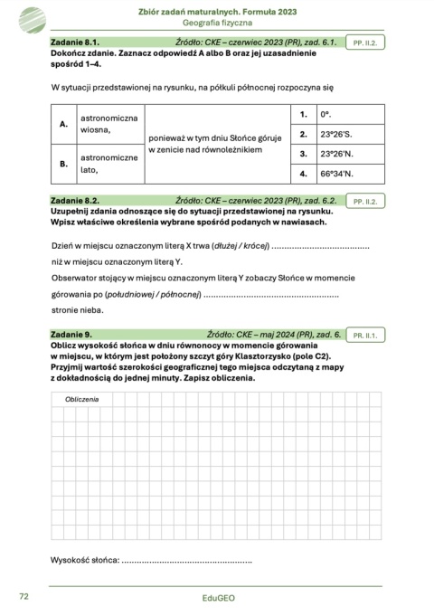 Geografia 1. Zbiór zadań maturalnych. Formuła 2023. Geografia fizyczna (E-book, PDF)