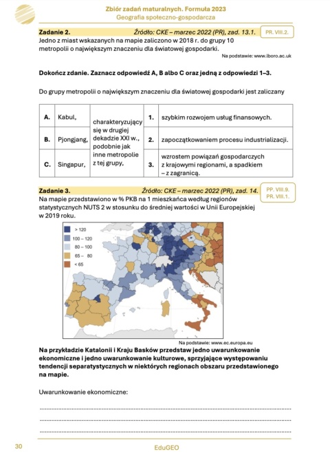 Geografia 2. Zbiór zadań maturalnych. Formuła 2023. Geografia społeczno-gospodarcza (E-book, PDF)
