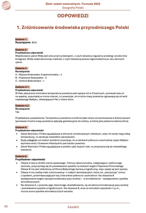 Geografia 3. Zbiór zadań maturalnych. Formuła 2023. Geografia Polski (E-book, PDF)