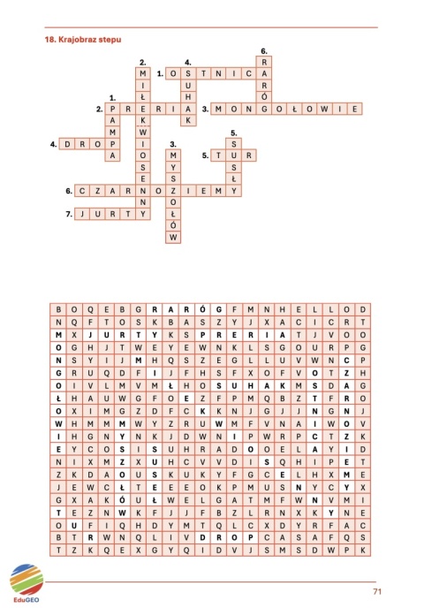 Krzyżówki i wykreślanki geograficzne. Klasa 5 (E-book, PDF)